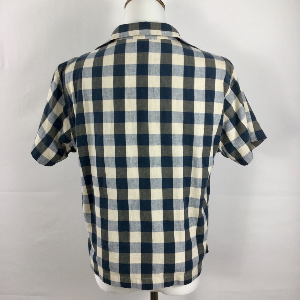 Vintage Cottagecore Buffalo Check Button Front Top Shirt Embroidered Size L - Picture 8 of 10